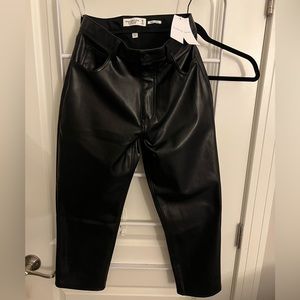 The Ankle Straight Ultra High Rise Vegan Leather (Abercrombie & Fitch)